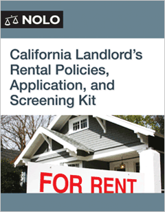 Official - California Landlord's Rental Policies, Application And Screening Kit