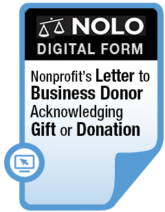 Official - Nonprofit's Letter To Business Donor Acknowledging Gift Or Donation