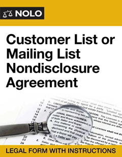 Customer List or Mailing List Nondisclosure Agreement