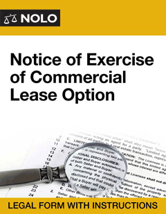 Notice of Exercise of Commercial Lease Option
