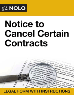 Notice to Cancel Certain Contracts