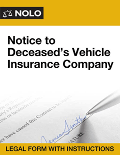 Notice to Deceased's Vehicle Insurance Company