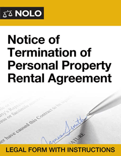 Notice of Termination of Personal Property Rental Agreement