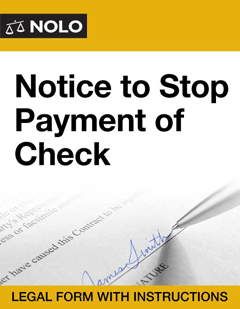 Notice to Stop Payment of Check