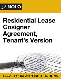 Residential Lease Cosigner Agreement, Tenant's Version