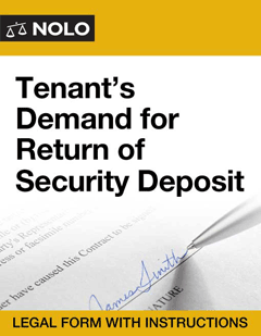 Tenant S Demand For Return Of Security Deposit Online Legal Form