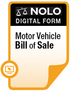 Motor Vehicle Bill of Sale Image